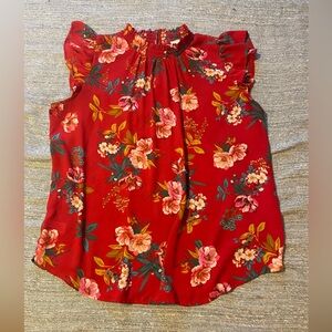 Loft red sleeveless top